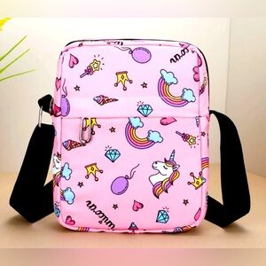Girls mini cartoon unicorn printed bag . New